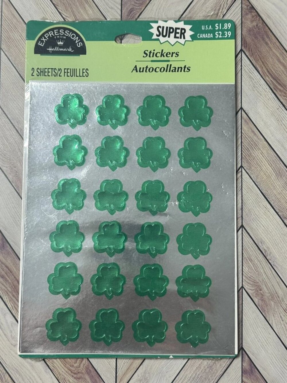 Vintage Hallmark St Patrick’s Day Shamrock Stickers - New Sealed